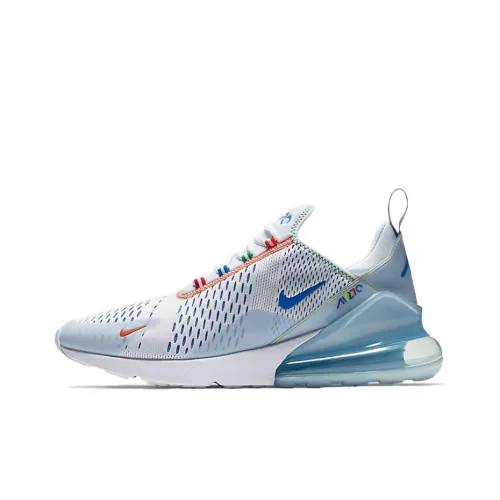 Nike Air Max 270 Амортизация Дышащий И Устойчивый Дизайн Низкий Топ Воздушная Подушка Беговые кроссовки Мужские Синий Белый