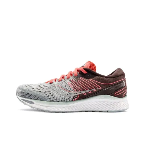 Saucony Freedom 3 Амортизация Устойчивый к истиранию Низ Легкий Низкий Топ Беговые кроссовки Женские Серый Кораллово-красный