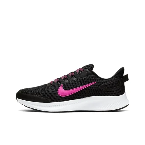 nike Run All Day Shock Absorbers Slip-resistant Low Top Marathon Running Shoes Women's Black Purple nike Run All Day Shock Absorbers Противоскользящий Низкий Топ Марафон Беговые Кроссовки Женские Черный Фиолетовый