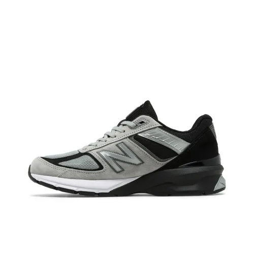 New Balance NB 990 V5 Амортизация Устойчивость к истиранию Поддержка Баланс Низкий Топ Марафон Беговые кроссовки Мужские Черный Серый