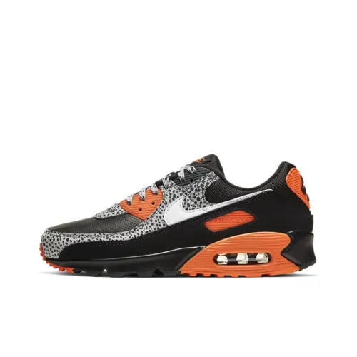 Nike Air Max 90 Low Топ Беговые кроссовки Мужские Черные и Оранжевые