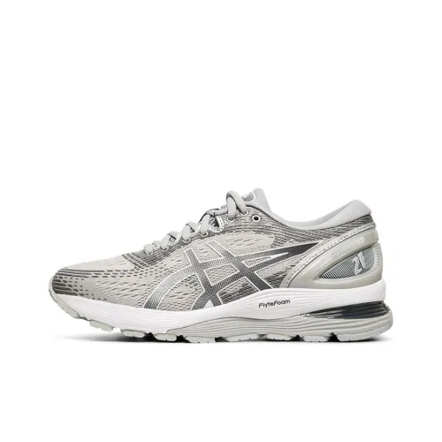 Asics Гель Nimbus 21 Low Топ Беговые кроссовки Женские Серо-серебристый D Ширина
