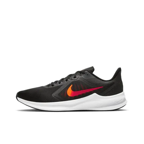 Nike Downshifter 10 Амортизирующие устойчивые к скольжению и износу Низкий топ Беговые кроссовки Мужские Черный и Оранжевый