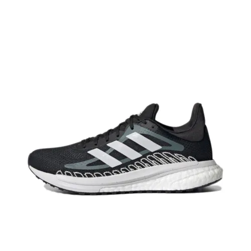 Adidas Solarglide St Дышащие Низкие Беговые Кроссовки Женские Черный Белый