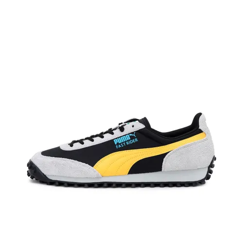 PUMA Fast Rider Амортизация Противоскользящий Легкий Низкий Топ Повседневные Беговые Кроссовки Унисекс Черный Желтый