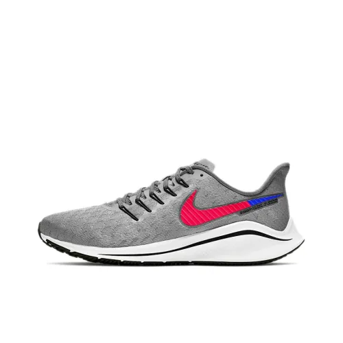 Nike Air Zoom Vomero 14 Амортизирующие низкие беговые кроссовки для мужчин серо-розовые с противоскользящим эффектом