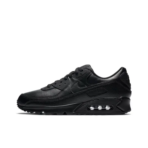 Nike Air Max 90 Амортизация устойчивый к истиранию дышащий низкий топ амортизирующий повседневная обувь для бега мужская чисто черная