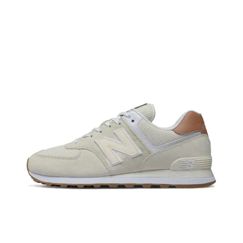 New Balance NB 574 Амортизация Поддержка Покрытие Низкий Верх Марафон Беговые кроссовки Унисекс Белый