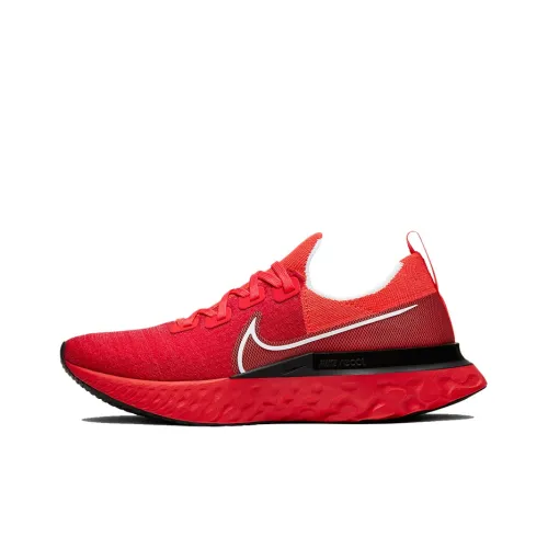 Nike React Infinity Run Flyknit 1 Нескользящий Легкий Низкий Топ Беговые кроссовки Унисекс Красный Белый