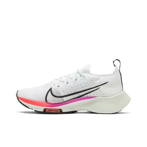Nike Air Zoom Tempo FK Амортизаторы Shock Absorbers Slip-resistant Низкий топ Air Cushion Беговые кроссовки Женские Белые Радужный