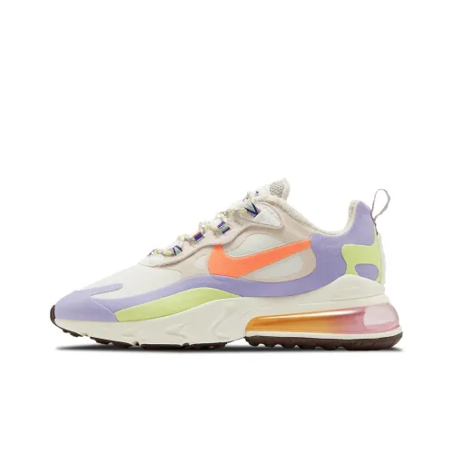 Nike Air Max 270 Low Топ Повседневные Беговые Кроссовки Женские Бежевый Фиолетовый Оранжевый