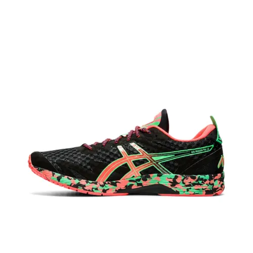 Asics Гель Noosa Tri 12 Амортизация Низкий Топ Беговые кроссовки Мужской Черный Розовый Зеленый