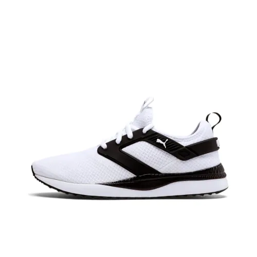 PUMA Pacer Next Excel Сетка Амортизация Противоскользящий Легкий MID Топ Беговые кроссовки Мужские Белый Черный