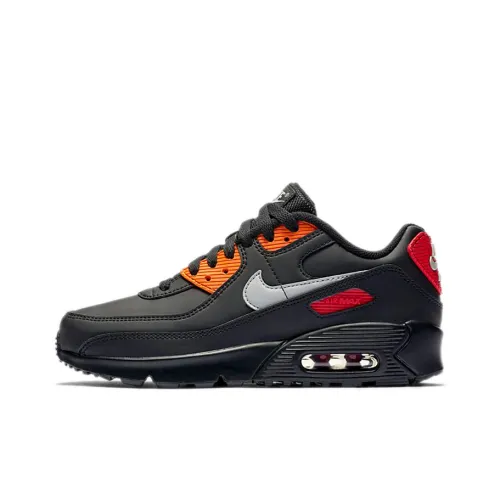 Nike Air Max 90 Low Топ Повседневные Беговые Кроссовки Женские Черный Оранжевый Красный
