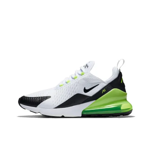 Nike Air Max 270 Амортизация Низкий Топ Повседневные Беговые Кроссовки Мужские Черный Белый Зеленый