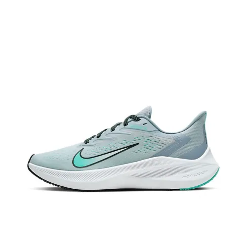 Nike Zoom Winflo 7 Амортизаторы Slip-resistant Низкий топ Повседневные Беговые кроссовки Женские Синий Зеленый