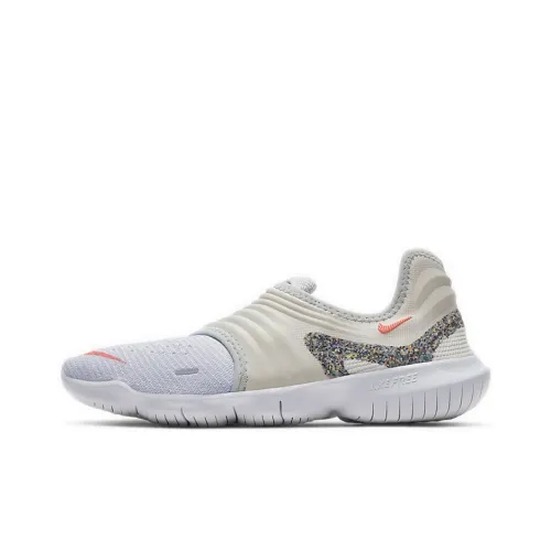 Nike Free RN Flyknit 3,0 Нескользящий Легкий Низкий Топ Беговые кроссовки Женские Серый Золото