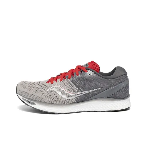 Saucony Freedom 3 Slip-Resistant Shock Absorbers Легкий Низкий Топ Беговые кроссовки Мужские Серый Красный