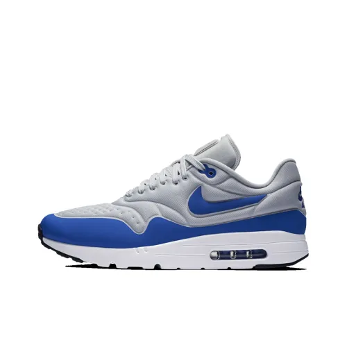Nike Air Max 1 Low Топ Беговые кроссовки Мужские Белый Синий Серый