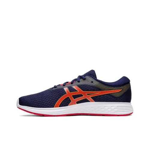 Asics Patriot Slip Resistant Abrasion Resistant Breathable Low-Top Беговые кроссовки Мужские Синий Оранжевый