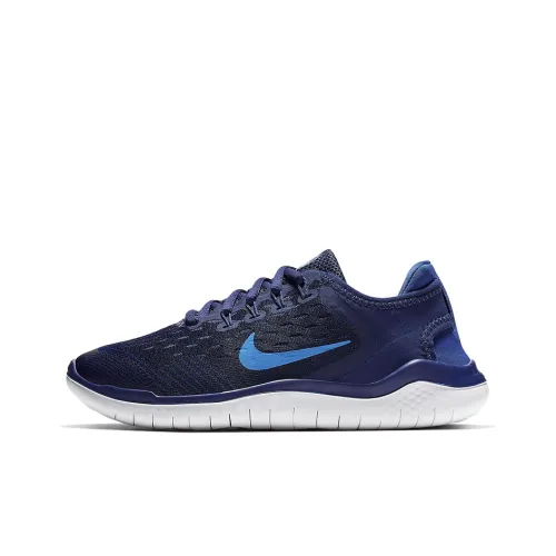 nike Free RN Амортизаторы Slip-resistant Abrasion-resistant Дышащий Низкий Топ Беговые кроссовки Женские Белый Синий