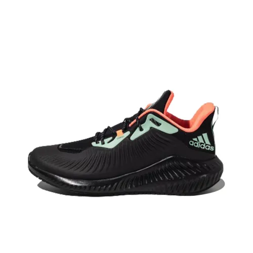 Adidas AlphaBounce Slip-resistant Abrasion-resistant Low-top Training Running Shoes Unisex Black Green Adidas AlphaBounce Противоскользящий Устойчивый к истиранию Низкий Топ Тренировочные Беговые Кроссовки Унисекс Черный Зеленый
