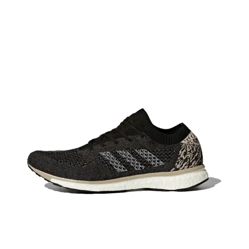 Adidas Adizero Primeknit Амортизаторы Slip-resistant Низкий Топ Марафон Беговые кроссовки Унисекс Хаки Черный