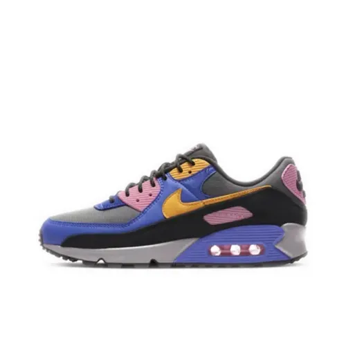 Nike Air Max 90 Low Топ Марафон Беговые кроссовки Мужской Серый Фиолетовый