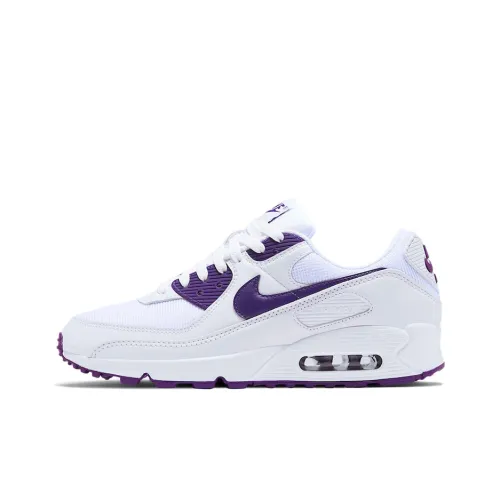 Nike Air Max 90 Low Топ Марафон Беговые кроссовки Мужской Белый Фиолетовый