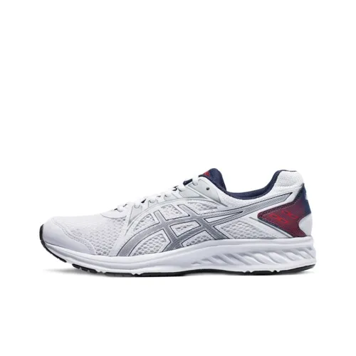 Asics Jolt 2 Slip-Resistant Abrasion-Resistant Breathable Low-Top Running Shoes Men's White Silver Asics Jolt 2 Противоскользящие Износостойкие Дышащие Низкие Кроссовки для Бега Мужские Белый Серебряный
