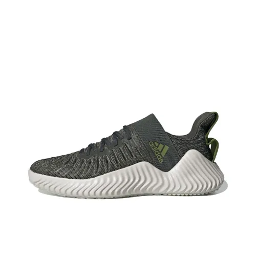 Adidas AlphaBounce Нескользящий Легкий Низкий Топ Беговые кроссовки Мужские Зеленый Белый