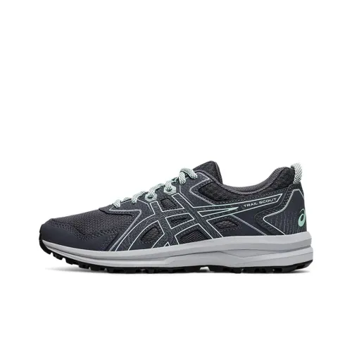 Asics Trail Scout Low Топ Беговые кроссовки Женские Серый Зеленый