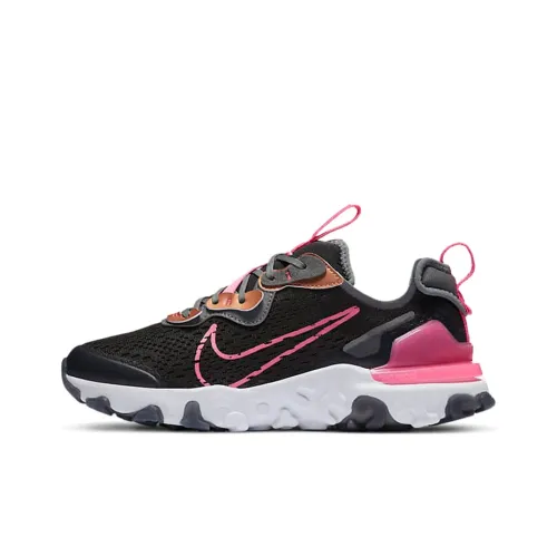Nike React Vision Low Топ Беговые кроссовки Женские Черный Розовый