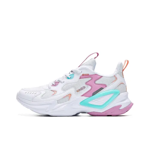 361° NFO Технология Низкий Топ Беговые Кроссовки Женские Белые Розовые