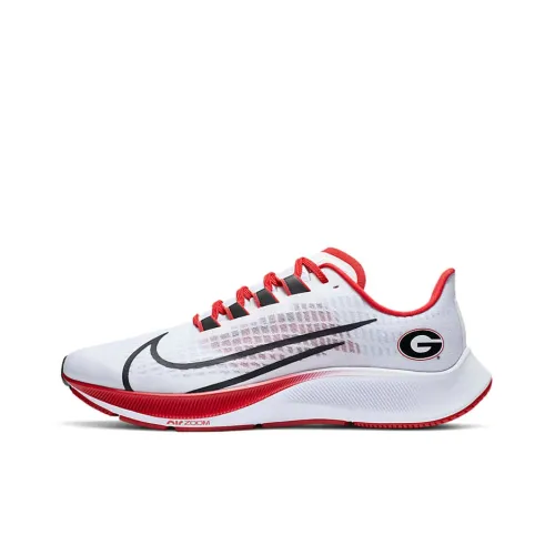 Nike Pegasus 37 Georgia Low Топ Беговые кроссовки Унисекс Белый Черный Красный