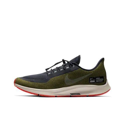 Nike Pegasus 35 Амортизаторы Slip-resistant Низкий Топ Повседневные Беговые кроссовки Мужские Оливково-зеленый