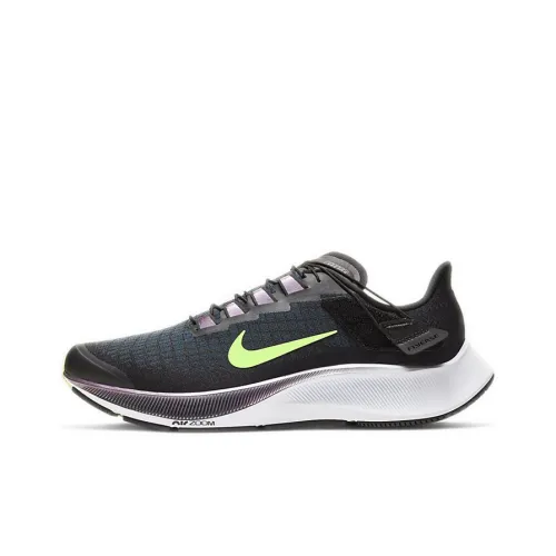 Nike Pegasus 37 Амортизирующие Slip-resistant Низкие Кроссовки для Бега Мужские Черные Зеленые