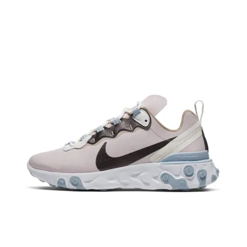 Nike React Element 55 Устойчивый к истиранию Дышащий Низкий Топ Повседневные Беговые кроссовки Женские Светло-розовые