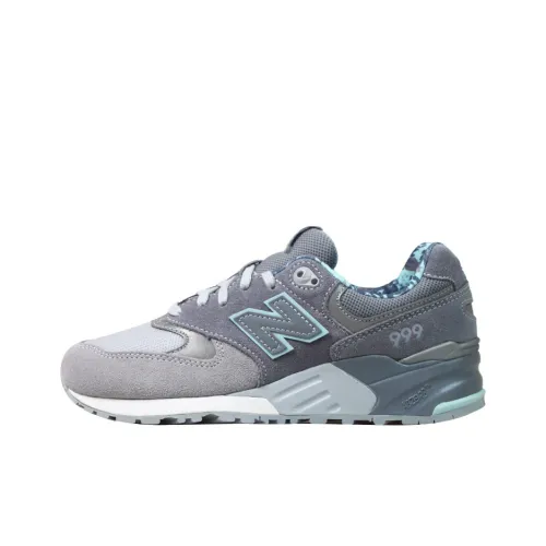 New Balance NB 999 Амортизация Низкий Топ Марафон Беговые кроссовки Женские Серый Синий