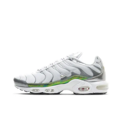 Nike Air Max Plus Low Топ Беговые кроссовки Унисекс Металлический белый