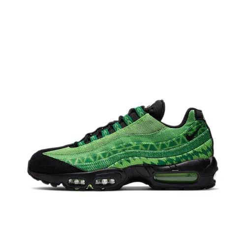 Nike Air Max 95 Low Топ Air Cushion Беговые кроссовки Унисекс Черный Зеленый