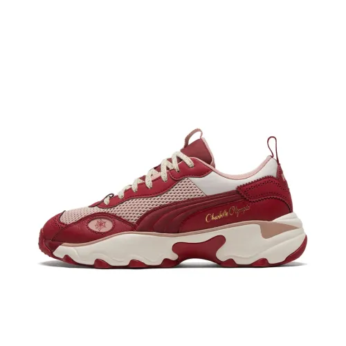 PUMA Slip-resistant Abrasion-resistant Shock-absorbing Lightweight Low-top Running Shoes Women's Beige White Red PUMA Противоскользящие Устойчивые к истиранию Амортизирующие Легкие Низкий верх Беговые кроссовки Женские Бежевый Белый Красный