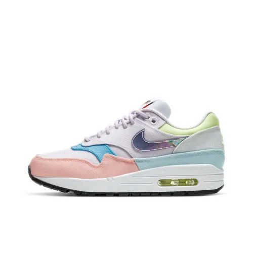 Nike Air Max 1 Low Топ Повседневные Беговые Кроссовки Унисекс Розовый Синий Белый Зеленый