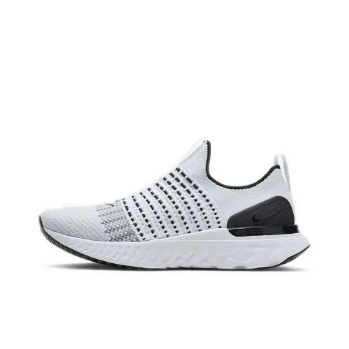 Nike React Phantom Run Flyknit 2 Slip-resistant Low-Top Беговые кроссовки Мужские Белый Черный