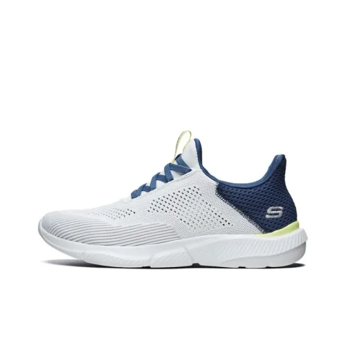 Skechers Ingram Low Top Беговые кроссовки Мужские Белый Синий Желтый