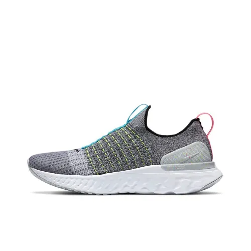 Nike React Phantom Run Flyknit 2 Амортизаторы Shock Absorbers Противоскользящие Дышащие Низкие Беговые кроссовки Мужские Серый Синий