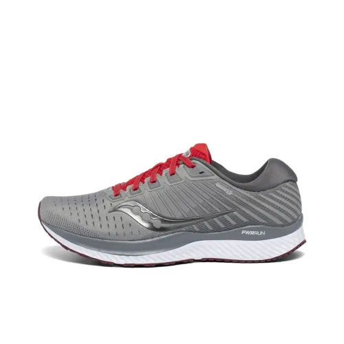 Saucony Guide 13 Slip-resistant Support Lightweight Low Top Casual Men's Gray Red