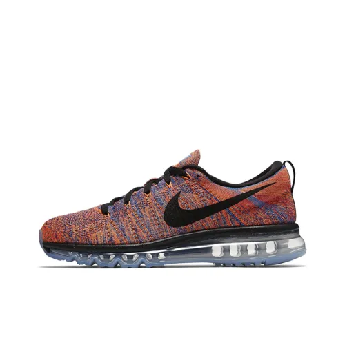 Nike Air Max Flyknit Low Топ Air Cushion Беговые кроссовки Мужские Красный Синий