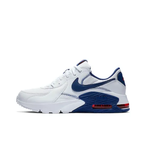 Nike Air Max Excee Low Топ Air Cushion Беговые кроссовки Мужские Белый Синий