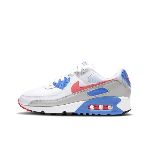Nike Air Max 90 Low Топ Беговые кроссовки Женские Белый Синий Красный